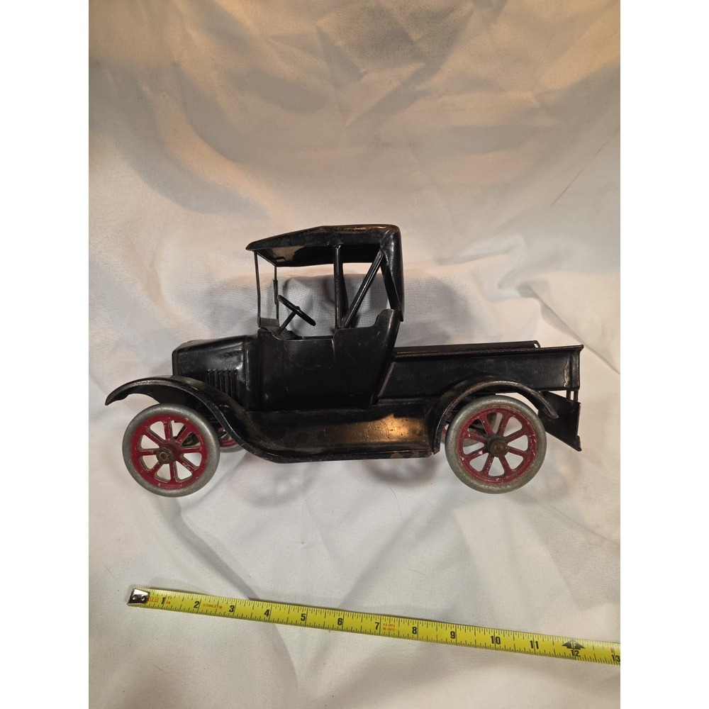 Antique 12" Buddy L 1920 Ford Model T Pressed Steel Flivver Pickup Truck - READ